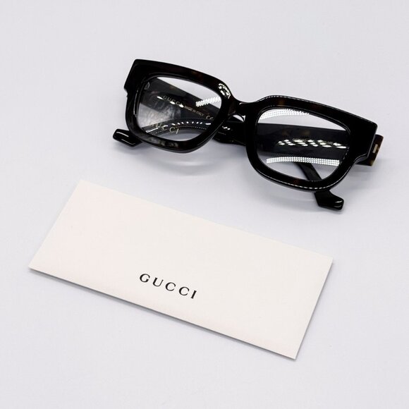 NEW GUCCI GG1548O 005 DARK HAVANA WOMEN EYEGLASSES GUCCI - Picture 9 of 12